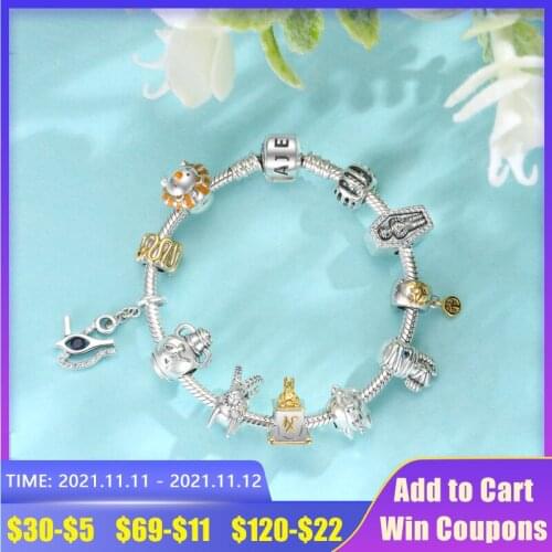 Fits Original Charms Bracelets Beads Making 925 Sterling Silver Egyptian Cultural Totems and Mummies Charm DIY Bracelet Jewelry