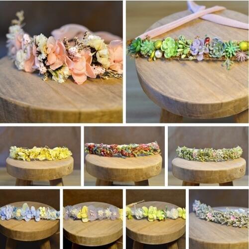 Newborn photography baby headband with baby girl flower bebe headbands handmade flower headband accessories studio photo