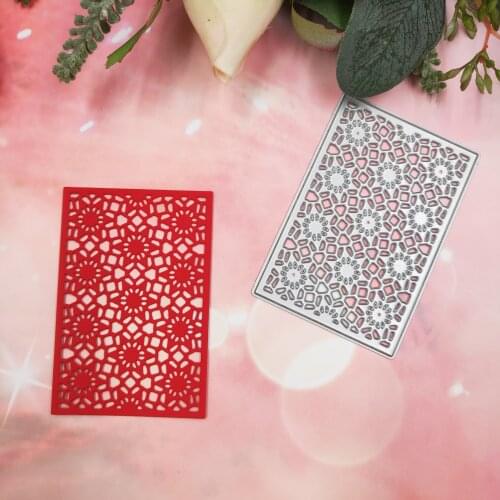 Rectangular Flower Pattern Background Metal Cutting Dies For DIY Scrapbooking Cards Decorative Craft Embossing