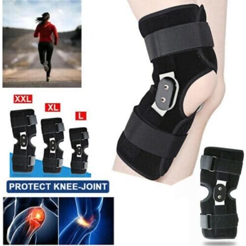 2019 Double Hinged Aluminum Alloy Full Knee Pad Joint Brace Support Outdoor Sports Running Climbing Knee Protector Adjustable