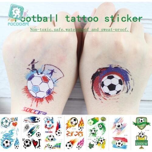 Rocooart Football Fans Tattoo Stickers Soccer Game Fake Taty Body Art Waterproof Temporary Tattoo For Football Cup Match Party