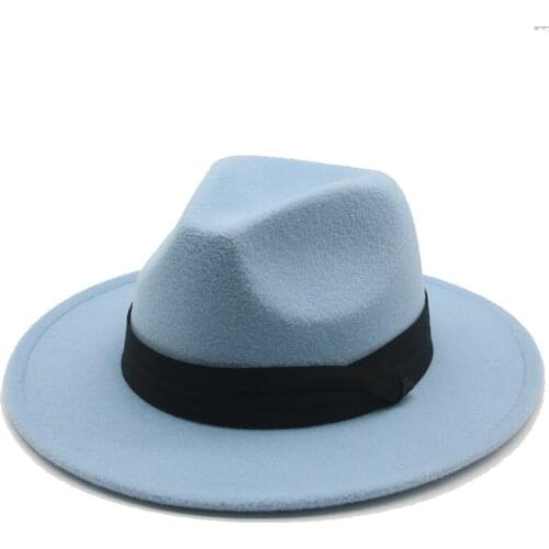 Fedora hats men women winter hats white black with band belt handmade elegant formal dress wedding felted outdoor women hats new