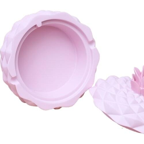 W3JE Cute Pineapple Cigarette Ashtray with Lid Living Room Smoking Ash Tray Holder Home Decoration Resin Ornaments