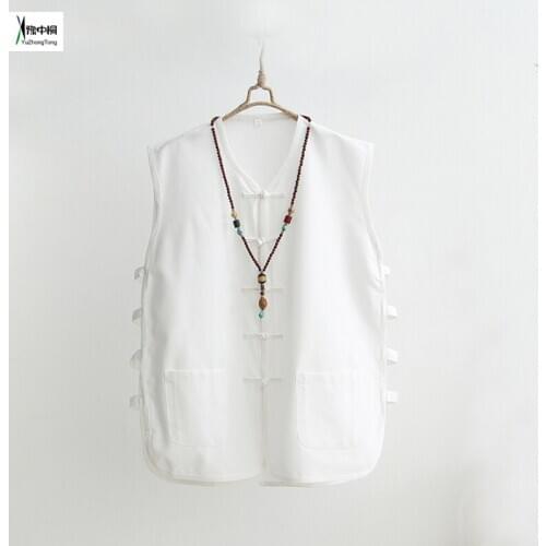 Traditional Chinese Tang Suit Top Kung Fu Shirt Tai Chi Uniform Wagoner Undershirt Blouse Tops Mens 100% Cotton Shirt