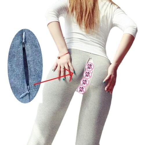 Outdoor Sex Pants For Women Cotton Leggings with Hidden Zipper Sexual Clothes Lagging Trousers Female Sexy Exotic Pants Tights