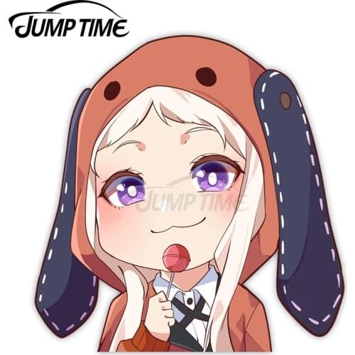 Jump Time 13 x 10.8cm Car Decor Runa-yomozuki Girl Cartoon Avatar Car Stickers Wiper Peeker Waterproof 3D Vinyl Decoration