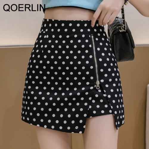 QoerliN Summer Women Polka Dot Slim Skirt 2021 New Print High Waist Slim Skirts Young Girl Large Size Japan Female Party Jupe