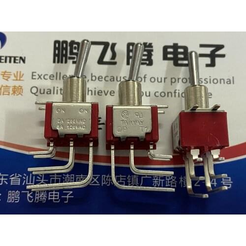 1PCS Deliwei Dailywell Q11 1MD1T1B4M7QE button switch curved foot 6 feet 2 gears horizontal side dial up and down power toggle