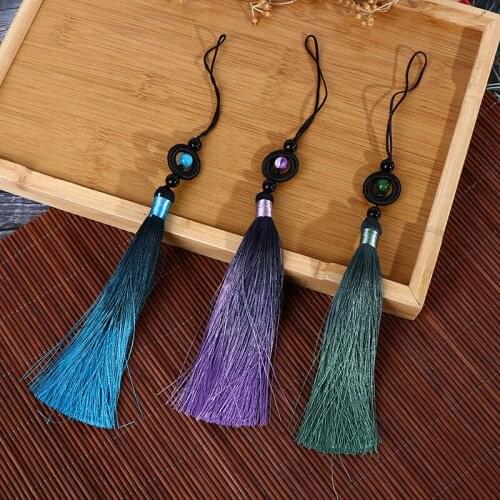1PC Polyester New Black Ring Beads Gradient Tassels DIY Craft Decorative Supplies Pendan