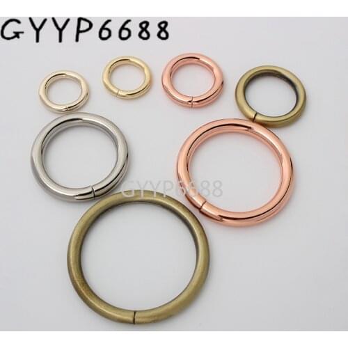 10-30-100pcs 6 sizes 13 16 19 25 32 38mm inner round edge o ring for handbag cross body woman O ring purse accessories