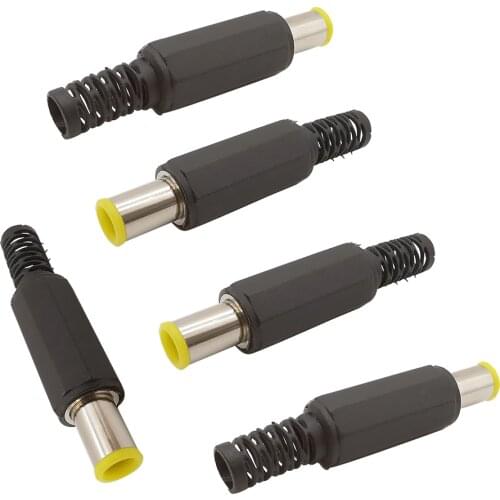 2/5/10Pcs DC Power Male Plug 6.5mm x 4.4mm with 1.3mm Tip Plastic Welding Plug DC Adapter 6.5*4.4mm DC Jack for DIY Parts
