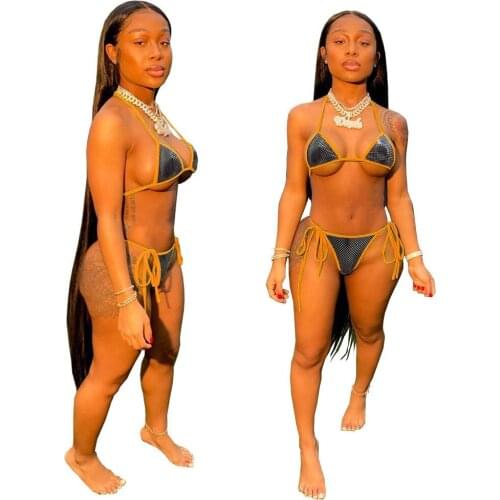 2021 Sexy Women Swimsuit Bikinis Bra And Short Pants Drawstring Swiming Summer Holiday Beach Clothing Push Up Swimming Outfit