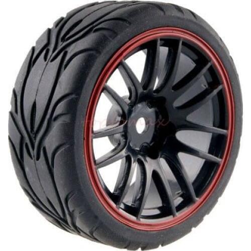 New 4PCS Rubber RC Racing Tires Car On Road Wheel Rim Fit For HSP HPI 9068 ALL 1/10 HSP 94123/94122/94103/D4/D3
