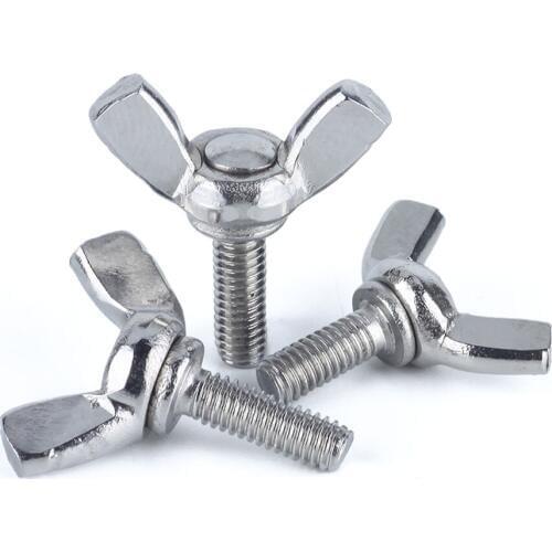 5Pcs Wing Screws M3 M4 M5 M6 304 Stainless Steel Butterfly Screw DIN316 Butterfly Bolt Length 6-55mm