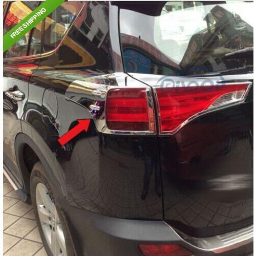 ABS Chrome Tail Light lamp cover Trims for Toyota RAV4 2013 2014