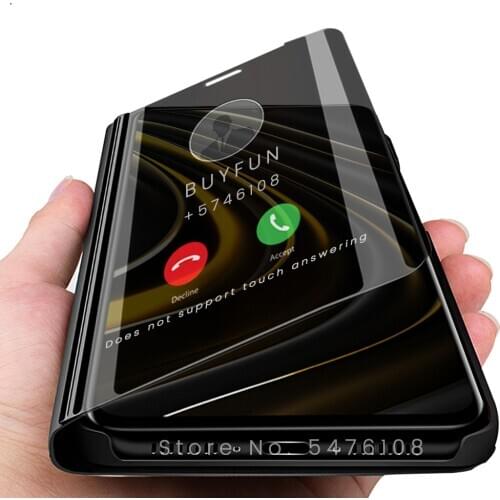 Armor shockproof coque on poco m3 smart mirror flip case covers for xiaomi poxo poko pocophone m3 m 3 3m fundas on pocom3 6.53