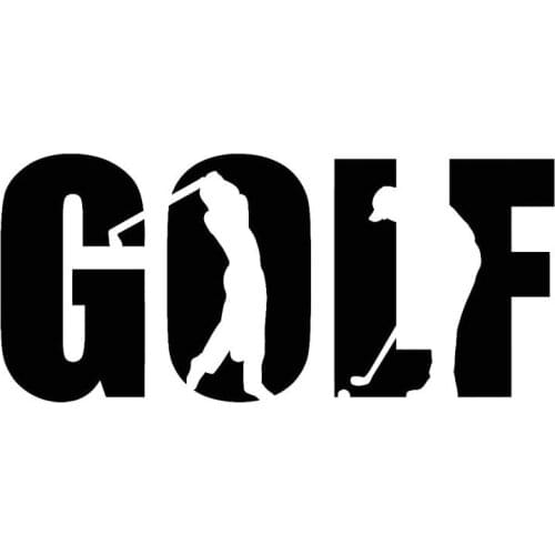 Car Sticker Golf Word Golfer Sports Fashion Sticker Decals Car Shape Decoration PVC Decals Waterproof Black/white,18cm*8cm