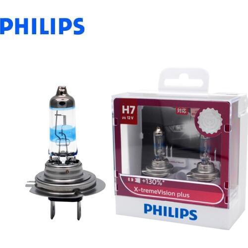 Philips H7 12V 55W X-treme Vision Plus Bright White Light Car Halogen Headlight Auto Lamps ECE +130% Brighter 12972XVP S2, Pair