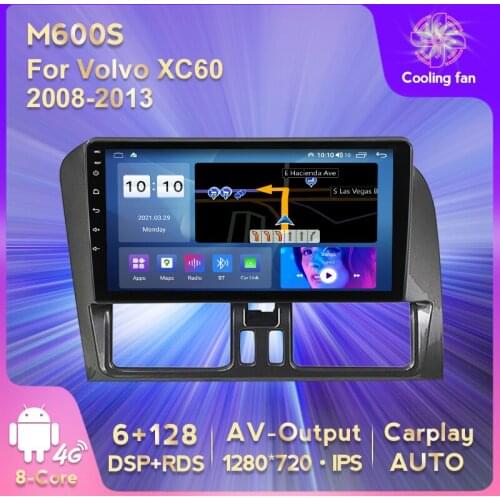 IPS HD 1280*720 Android 11 Car GPS Navigation DVD Multimedia Player for Volvo XC60 2008-2013 Carplay AUTO AV Output WIFI 4G LET