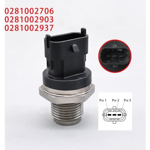 Auto Parts 1800Bar Fuel Rail Pressure Sensor 0281002706 0281002903 0281002937 For CUMMINS VOLVO IVECO MAN FIAT JACK RENAULT