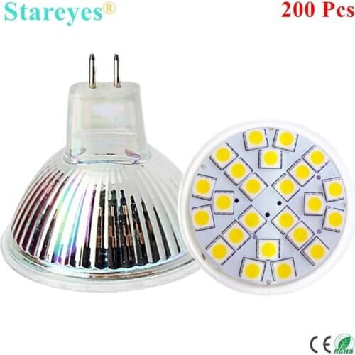 Free Shipping 200 Pcs 5050 SMD 24 LED 5W MR16 DC12V LED Spot light Bulb LED light Downlight spotlight lamp lighting