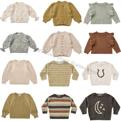 RC Brand Baby Girls Sweater 2021 New Autumn Winter Toddler Boy Knitted Top Cute Childrens Outfit Cardigan Fashion Kids Sweaters
