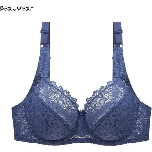 Beauwear Women Plus Size Brassiere Lingerie Embroidery Floral Lace Bra Sexy Bralette Underwired Underwear BH Top 34-44 C D DD E