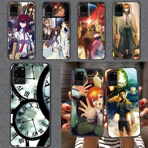 Steins Gate Anime Phone case For Samsung Galaxy Note 4 8 9 10 20 S8 S9 S10 S10E S20 Plus UITRA Ultra black 3D Etui painting