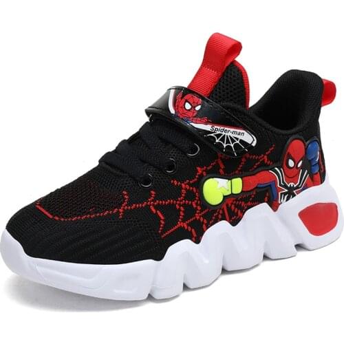 Kids Sneakers Spring Autumn Spiderman Children Shoes For Boys Chaussure Enfant Soft Sports Running Mesh Basketball Infant Tennis
