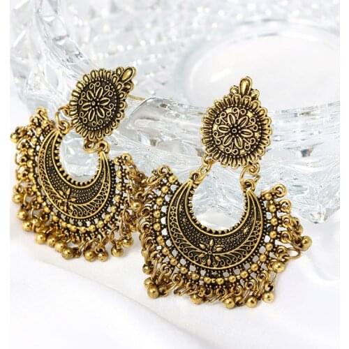 Elegant Cross Boho Women Lady Rhinestone Dangle Drop Rhinestone Ear Stud Earring
