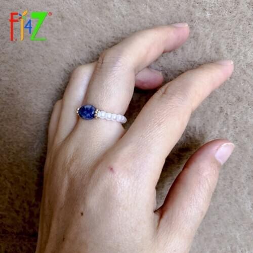 F.J4Z 2020 Hot Women Simulated Pearl Rings Romantic Beaded Elastic Midi Finger Rings Ladies Jewelry Gifts Accessories dropship