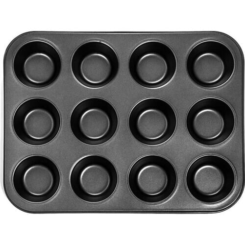 Heavy duty carbon steel cupcake baking tray,12 mini cup cupcake shaped cake pan,nonstick cupcake baking tray, cupcake mold