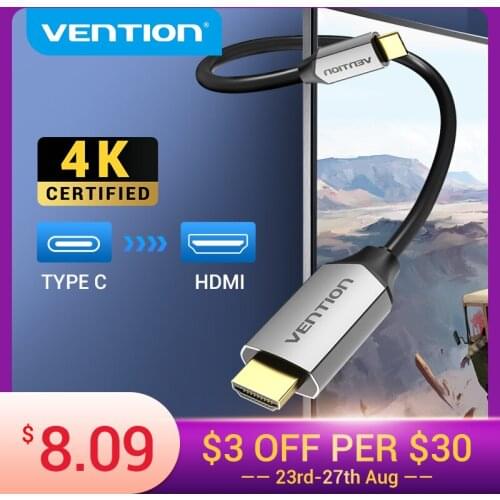 Vention USB C HDMI 4K Type C to HDMI 60HZ Cable Thunderbolt 3 Adapter For Huawei P40 Mate 30 Pro For MacBook Air ipad usb Cable