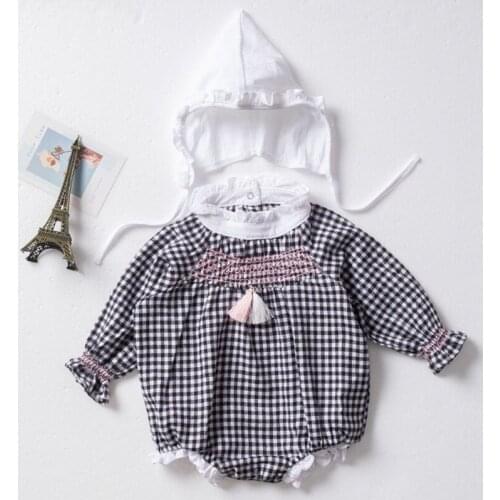 Spring Summer Baby Boy Girl Long Sleeve Grid Rompers Baby Rompers Infant Boy Girl Cotton Clothes Baby Boy Girl Rompers