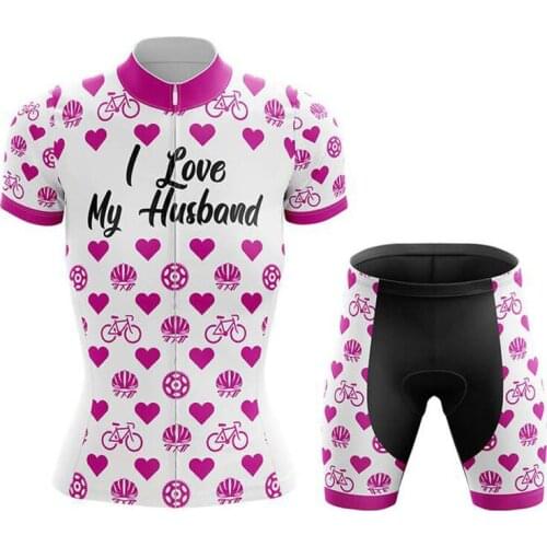 Pink womens cycling clothing kit bicycle clothes cyclist outfit mtb uniform suit cycle wear bike jersey set maillot velo femme