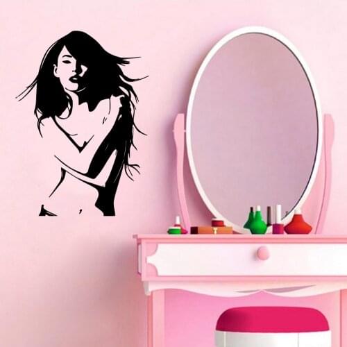 Beauty sexy woman Vinyl Self Adhesive Wallpaper For Kids Rooms Decoration Wall Stickers Waterproof Wallpaper