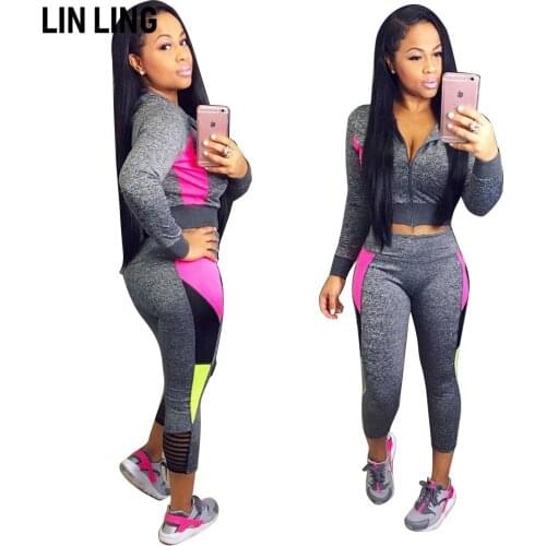 LINLING Summer Leisure Short High Waist Comfortable Splicing Personalized Running Suit