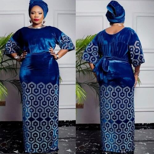 MD African Hippie Top Skirt Set For Women Velvet Skirt Suit Moroccan Dress Ankara Dashiki Bazin Riche Outfit Wedding Party Abaya