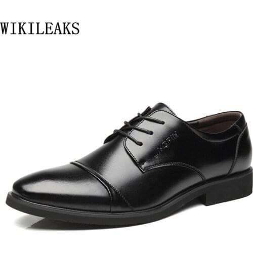 Fashion Oxford Shoes for Mens Dress Shoes Leather Designer Men Wedding Shoes Luxury Chaussure Homme Zapatos De Vestir