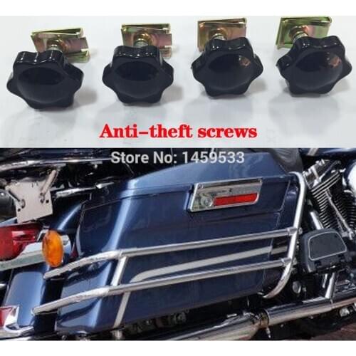 Motorcycle Black Security Theft Deterrent Saddlebag Saddle bag Luggage Lock Hardware Mount Fit For Harley Street Glide & Touring