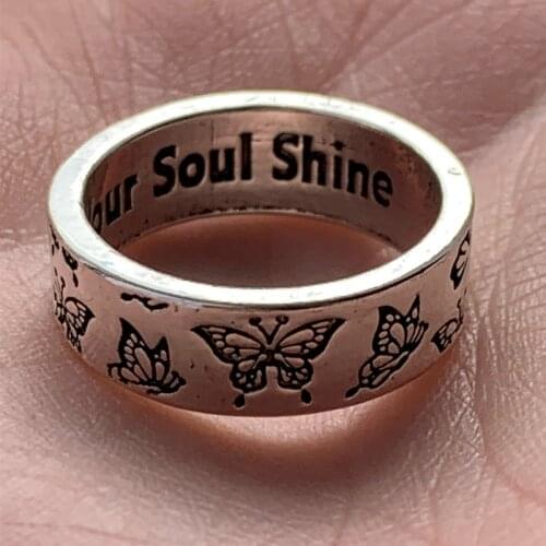 New Vintage Butterfly Rings For Women Men Delicate Handmade Charm Carved Ring Engagement Bohemian Jewelry Wedding Gift