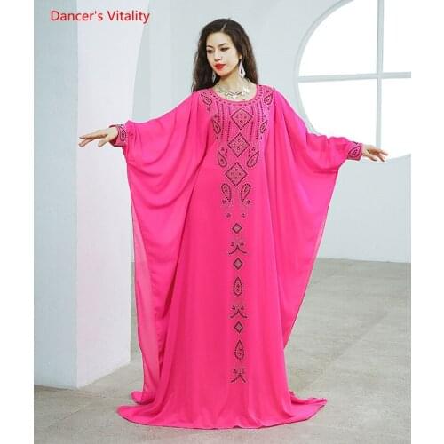 New Belly Dance Folk Hair Swing Robe Khaleegy for Women Bellydancing Performance Competition Robe Adult Oriental Dance Clothing