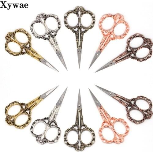 Stainless Steel European Floral Retro Sewing Vintage Scissors Cutter Durable Small Scissors Embroidery Fabric Needlework Scissor