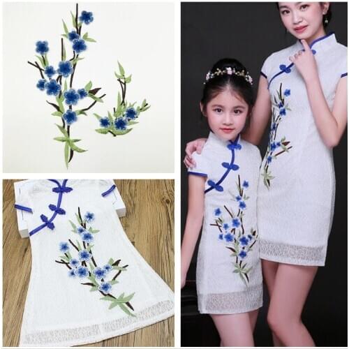Ethnic Style Clothing Plum Embroidery Embroidery Color Embroidery Clothing Accessories Cheongsam Childrens Clothing Applique
