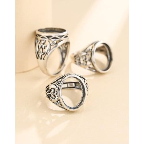 11.5*15.5mm 925 STERLING SILVER MEN Women Semi Mount Bases Blanks base blank Pad ring Setting jewelry findings diy A5940