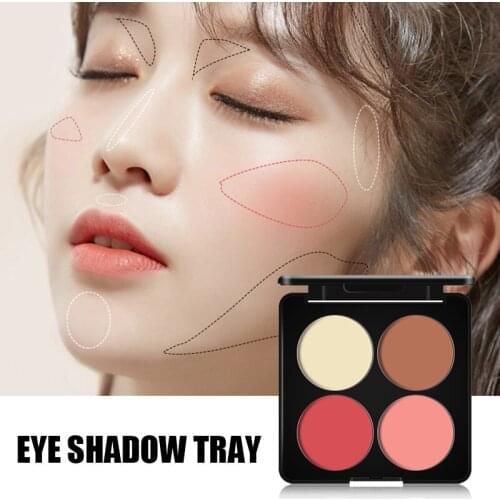 4 Colors Eyeshadow Palette Highlight Shimmering Naturally Long Lasting No Smudging Eye Shadow Maquillaje