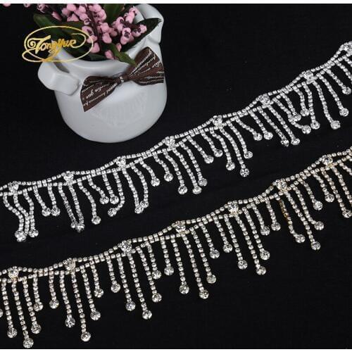 1 Yards Of The Chain Type Water Droplets Zirconium Alloy Basic Clothing Adornment Ornament Pruning DIY Sewing Applique Adornment