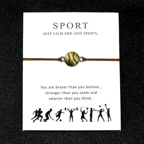 Adjustable Ballerina Dancer Dancing Music Baseball Football Gymnastics Charm Men Dance Bracelets for Women