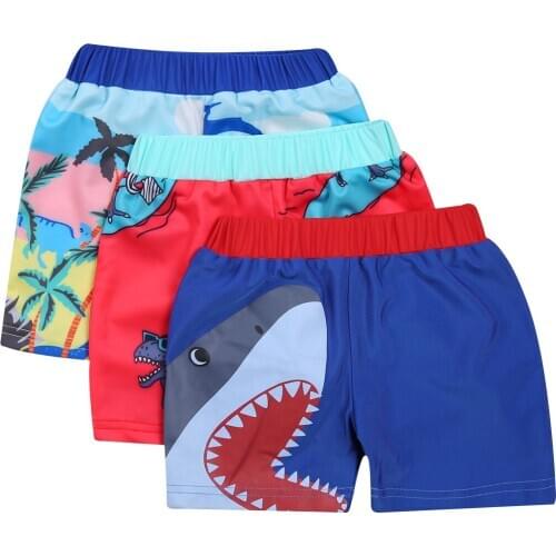 Infant Printed Swimming Trunks, Summer Baby Boys Beach Shorts (Light Blue, Rose Red, Dark Blue)