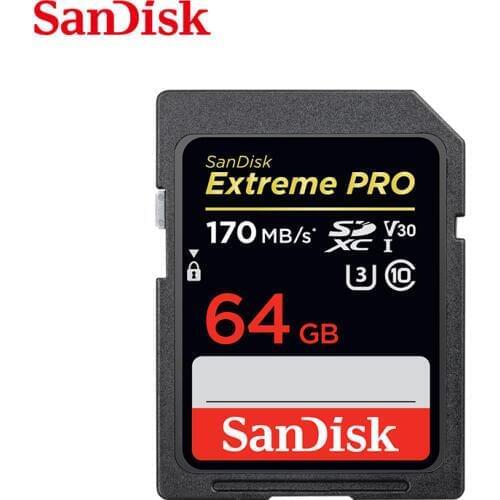 SanDisk Extreme PRO SD Card 64GB SDXC UHS-II U3 High Speed 170MB/s Class 10 Memory Card For Camera SD Card